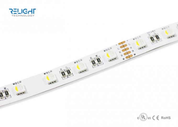พลังงานสูง 24 โวลต์ RGBW 5050 RGB LED Strip ยืดหยุ่น CE / ROHS / UL มาตรฐาน